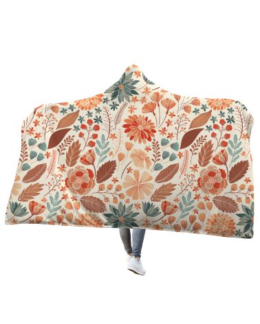 Koc z kapturem Fall Flower Pattern