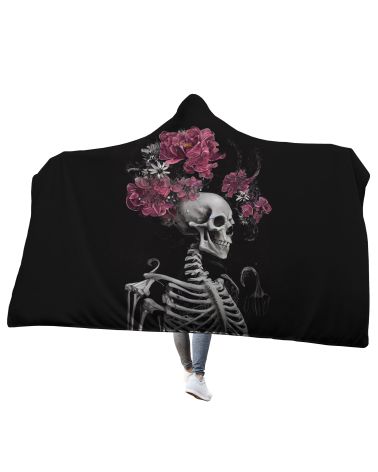 Koc z kapturem Skeletons Loves Flowers