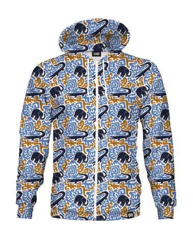 Elephants And Crocodiles Zip-up hoodie