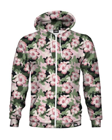 Camo Blossom Zip-up hoodie