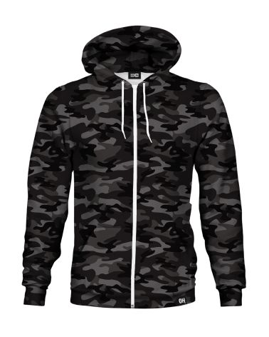 Black Woodland Camo Zip-up hoodie