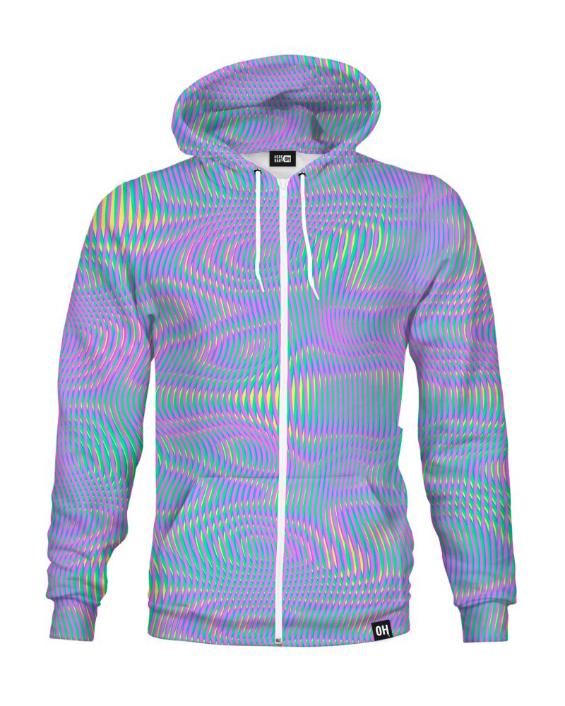 Holographic Distortion Zip-up hoodie