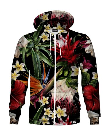 Moody Flowers Zip-up hoodie