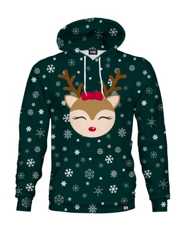 Bluza z kapturem Green Mrs. Reindeer